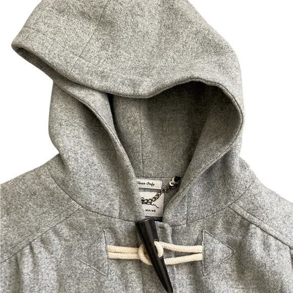 Vintage L.L Bean Button Down Long Gray Wool Jacket Size S - Picture 3 of 11